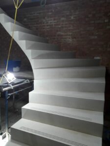 Low angle view of the Green Parlour Natural Stone Staircase at Woburn Abbey